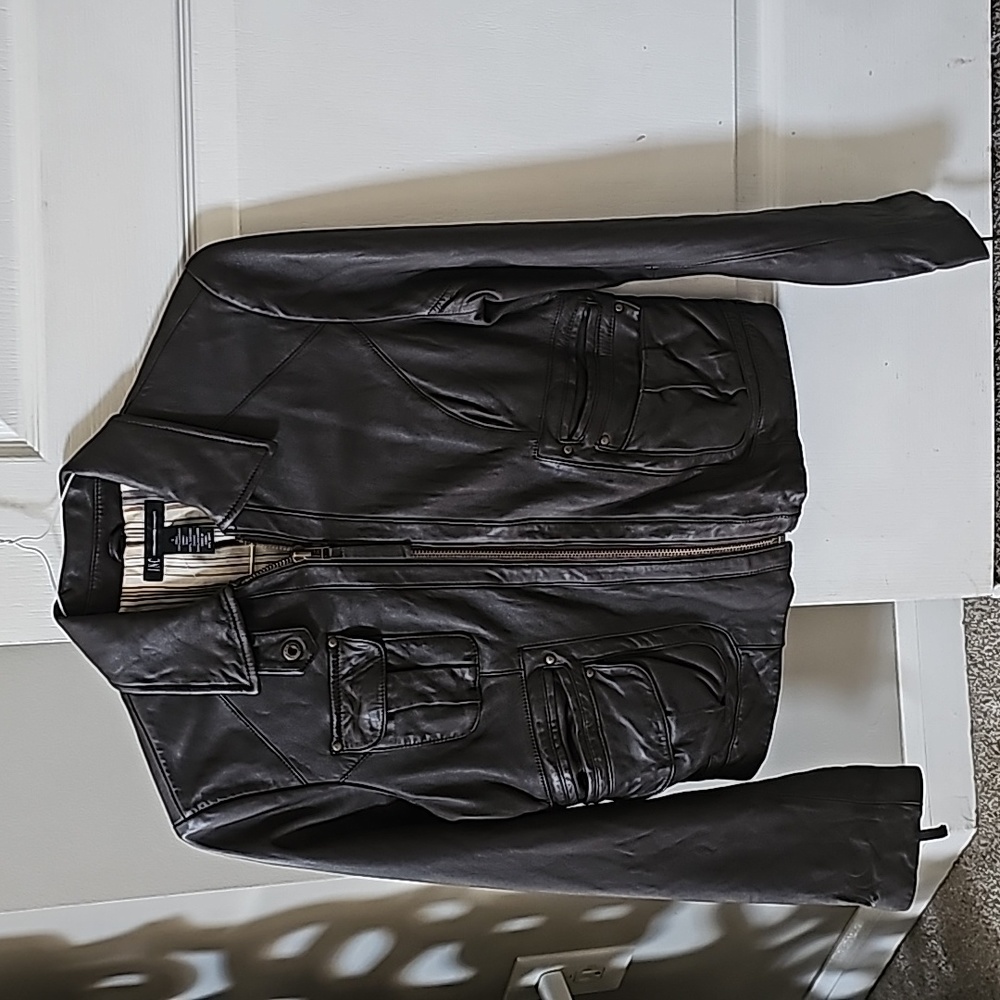 INC International Concepts leather jacket size small